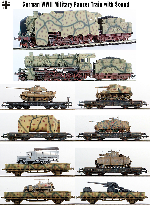 REI Models 0036ACS - German WWII Military Panzer Transport Set Sound  (For Märklin AC)